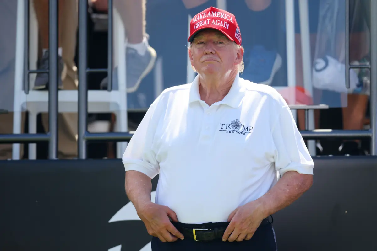 Former President Donald Trump at Trump National Golf Club in Bedminster, New Jersey, on Aug. 13, 2023.